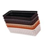 DarkShri Organizer Tray Office Drawer Dividers Storage Bins Multipurpose Desk for Makeup, Kitchen, Office, Bathroom, Bedroom Dreassing, Basket Rack MultiColor(23*8*5 CM) Pack Of 6 (Multi 6pcs)