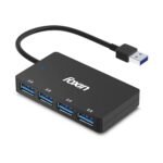 Foxin 4-in-1 USB Hub Ultra Slim | 1 x USB 3.0 & 3 x USB 2.0 Ports | Multi USB Port Connector for Laptop, PC, Mac | High Speed Data Transfer Upto 5Gbps | Plug & Play Multiport Adapter