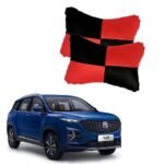 SYKIT Car Seat Neck Cushion Pillow for MG Hector Plus (Black Red)