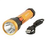 AmazonBasics Gleam Rechargeable Torch, Golden & Black