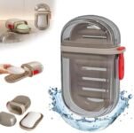 JIALTO Portable Soap Holder – Compact and Durable Plastic Soap Dish for Home, Outdoor Hiking, and Camping – Travel Soap Box Case Ideal for Accessories (Browns)
