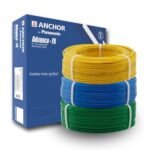 Anchor by Panasonic Combi of 1.5mm Green, 4mm Blue & 4mm Yellow Advance FR 90 Meter PVC Insulated 1 Core Pure Copper Wire, Fire Retardant Wire, (27426YW-27426BU-27404GN)