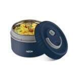 MILTON Snack Box Big I Inner Steel, PU Insulated 510 ml I Leak Proof with Air Vent I Lunch Box for Office Use, School I Dark Blue