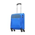 Aristocrat Oasis Plus Cabin Size Softshell Luggage (55 Cm) | Spacious Polyester Inline Trolley Bag with 4 Wheels and Combination Lock | Dazzling Blue | Unisex| 5 Year Warranty, Large