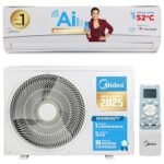 Midea 1 Ton 3 Star,5 Years Comprehensive Warranty, Smart Wi-Fi AI Inverter Split AC (Copper, Convertible 4-in-1,HD Filter with Auto Cleanser,SANTIS NEO RYL (Wi-Fi),MAI12SD3R35W0,White)