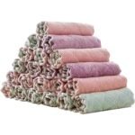 CUBIZ 5 Pack Kitchen Cloth Dish Towels, Microfiber Cleaning Cloth Double-Sided Dish Drying Towel Reusable for House Furniture Table Kitchen Dish Window Glasses 9.85X9.85in