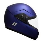 Turtle Helmet F1 Ventilated Design with Scratch Resistive Clear Visor & Hard Shell ABS Plastic Full Helmet, Blue, Large Size, (L-60 cm)