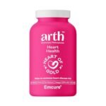 ARTH Heart Health Support | Omega 3 Supplement to Support Cardiovascular Health & Cholesterol Management | 100% Natural Omega 3 Capsules with EPA 240mg & DHA 160mg | 1 Month Pack (30 Veg Capsules)