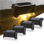 Btag Sun-Powered Deck Light, Rechargeable Waterproof LED Sun-Powered Lights for Stairs, Step, Fence, Railing, Yard with Ip65 Protection with Wide Angle Lighting Pack of 4