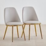 Home Centre Vegas Set of 2 Faux Leather Dining Chairs – Grey