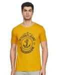 Integriti Men’s Printed Slim T-Shirt (DREAM-T-CT-900_MUSTURD Melange M)