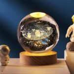 Miramar Galaxy Crystal Ball Night Light,2.4 Inch Glass Ball Night LED Lamp with Woodern Base,Decorations Gifts for Men,Women,Kids,Boys,Girls,Teens (Galaxy Light)