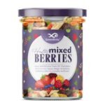 Greenfinity Mix Berries – Dried Cranberries, Dried Black Currants, Black Raisins, Dried Mangoes, Dried Strawberries, Dried Peach, Dried Papaya, Dried Blueberries, Cane Sugar (200gm)