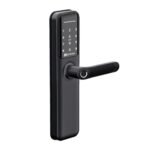BonKaso Stainless Steel H6 Smart Door Lock and Office 6-Way Unlocking Features Fingerprint Passcode Key Card Access Bluetooth Mechanical Otp 2 Year Warranty (Black, Free Installation)