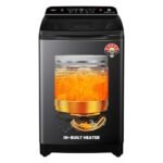 Haier 10.5 kg 5 Star Inbuilt Butterfly heater, Oceanus Wave Drum Washing Machine Fully Automatic Top Load (HWM105-H688BK,Black)