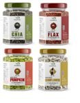 GreenFinity Healthy Seeds Combo- Pumpkin, Sunflower, (200g Each), Chia and Flax Seeds (250g Each) | Rich in Omega 3, Fiber, Raw Seeds for Weight Management, Immunity Booster, Healthy Heart (Pack of 4)