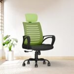 CELLBELL Desire C104 Mesh High Back Ergonomic Office Chair – Adjustable Seat Height, Sturdy Metal Base, Revolving Study & Computer Chair for Work from Home, Pistachio Green