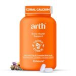 Arth Bone Health Supplement with Coral Calcium (1000 mg) & Vitamin D3 Tablets (600 IU) with 60% More Absorption Power | Calcium Supplement to Support Strong Bones, Muscles & Joints | 60 Veg Tablets