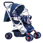 StarAndDaisy Stroller for Baby Boy & Girl 0 to 3 Years / Baby Stroller with Lightweight / Foldable Pram for Baby with 3-Point Safety Harness, Adjustable Backrest, 360° Swivel Wheel, Large Storage, Reversible Handlebar, Extended Mosquito Net