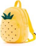 DZert Pineapple Kids School Bag Soft Plush Cartoon Velvet Animal Backpacks Cartoon, Picnic, Nursery, Preschool Boys/Girls/Baby (2 to 6 Years) (Yellow)
