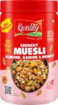 Kwality Crunchy Muesli Almonds, Raisins & Honey 87% Multigrains, High in Fiber & Protein Plastic Bottle(1 kg)