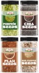 Nature Aahar Seeds combo Raw Chia, Flax, Pumpkin, Sunflower Combo for Weight Loss Mix Seeds Black Chia Seeds, Golden Flax Seeds, Pumpkin Seeds, Sunflower Seeds(400 g, Pack of 4)