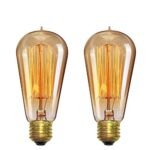 Desidiya ® Edison Tungsten Filament Antique Glass Light Bulbs Vintage Base E27 Bulb Yellow Light for Home Decoration, Living Room, Hall, Balcony, Restaurant Bar Lighting (Pack of 2).