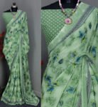 Songita Saree Centre Printed Bollywood Pure Cotton Saree(Pack of 2, Green)