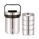 ATTRO Steel On 4 Insulated Tiffin Box 4 Stainless Steel Containers Easy Carry Handle, BPA-Free, Leakproof Office, School & Travel – Blue
