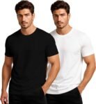 JUARI BE A GENTLEMAN Men’s Polycotton Printed T-Shirt | Stylish Round Neck Half Sleeve Casual Tee for Men | Comfortable & Breathable T-Shirt for Office, Travel, Gym & Outdoor Use_Pack of 2
