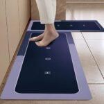 Cortina 2 Pcs Kitchen Mats, Waterproof Memory Foam Kitchen Rugs, Standing Desk Mat Floor Mats, Comfort Runner Rug Carpets for Kitchen Floor, Sink – (120 * 40 cm, 40 * 60 cm, Blue)
