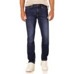 Amazon Essentials Men’s Slim Straight-Fit Stretch Mid Rise Jeans, Dark Blue Vintage, 38W x 30L