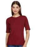 Amazon Brand – Symbol Women’s Regular T-Shirt (SYM-AW22WTE-011_Maroon