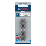 Bosch Professional Impact Screwdriver Bits, Type PH2-PH2 | Double-Ended Screwdriver Bits | Heat-treated S2M Steel | 65mm Length | Magnetic Tip | Heat-Treated for Durability | 2 Pcs Pack