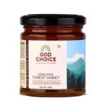 God Choice Organic Farms – 230gm Himalayan Forest Honey | Raw Wild Forest Honey | Unpasteurized | Unprocessed | Unfiltered | Unblended | Sugar Free | Pure & Organic Honey | NMR Tested | Natural Immunity Booster for all age groups (Glass Jar)