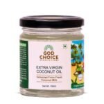 God Choice Organic Farms – Pure Extra Virgin Coconut Oil 150 ML | Cold extraction process | Natural Nariyal Tel | Best for Cooking, Baby Massage and Hair Use