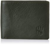 Nelle Harper Men’s Leather Bifold Wallet, Dark Green, (NHMLWV008)