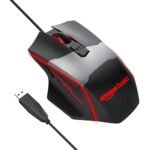 AmazonBasics USB Wired Blue Track and Blue Sensor, Ergonomic Gaming Mouse with 7 Programmable Keys | 6400 DPI