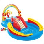 Intex Inflatable Rainbow Ring Water Play Centre, Multi Color