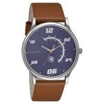 Sonata RPM Quartz Analog with Day and Date Blue Dial Leather Strap Watch for Men-NR77105SL04