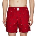U.S. POLO ASSN. Men Comfort Fit Print Cotton I663 Boxers – Pack Of 1 (Red Flag M)