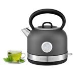 Hafele Dome Plus 2200W, 240V Electric Stainless Steel Kettle with Spout Cover with Analogue Temperature Display, Detachable Micro-Mesh Filter for Lime Scale Filtering, Easy Cleaning (1.7 L, Grey)