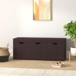 Amazon Brand – Solimo Sauron Engineered Wood 3 Door Shoe Rack (Wenge Finish)