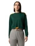 FYLTR Women’s Round Neck Drop Shoulder Sweatshirt – Full Sleeve | Elasticated Waist & Cuff | Boxy Fit | Stripe Detailing