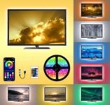 One94Store USB 5V 5050 RGB LED Strip Light for TV Backlight, Bluetooth & Remote Controlled, Multi-Color Changing LED Lights Kit, USB Powered for TV, PC, Laptop, Gaming Setup (2M for 32-40 Inch TVs)