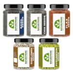 Nature Prime Super Seeds Combo | Chia, Flax, Pumpkin, Sunflower & Basil Seeds | Protein & Fiber Rich | Immunity Booster | 5-in-1 Superfood Mix | 1.25kg (250g x 5)