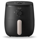 Preethi AIRPOT (Air Fryer) APT001, uses up to 90% less fat, 1500W, Grill, Bake, Fry, Roast, Reheat, Airfryer for 4-5 people, 90+ Recipes, with Fast Flux Technology (Black), Large 3.7 liter