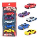 Amazon Brand – Jam & Honey Premium Die-Cast Metal Car | Free Wheel Toy Vehicle for Kids | Realistic Design | Vibrant Paint | No Assembly | Collectible Mini Car Model | Pack of 5 | Multicolor