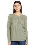 Marks & Spencer Pure Cotton Crew Neck Long Sleeve Top_10 Green