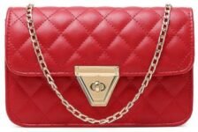 Fargo Leatherette Side Sling Bags For Women’s Ladies Hangbag (Red)